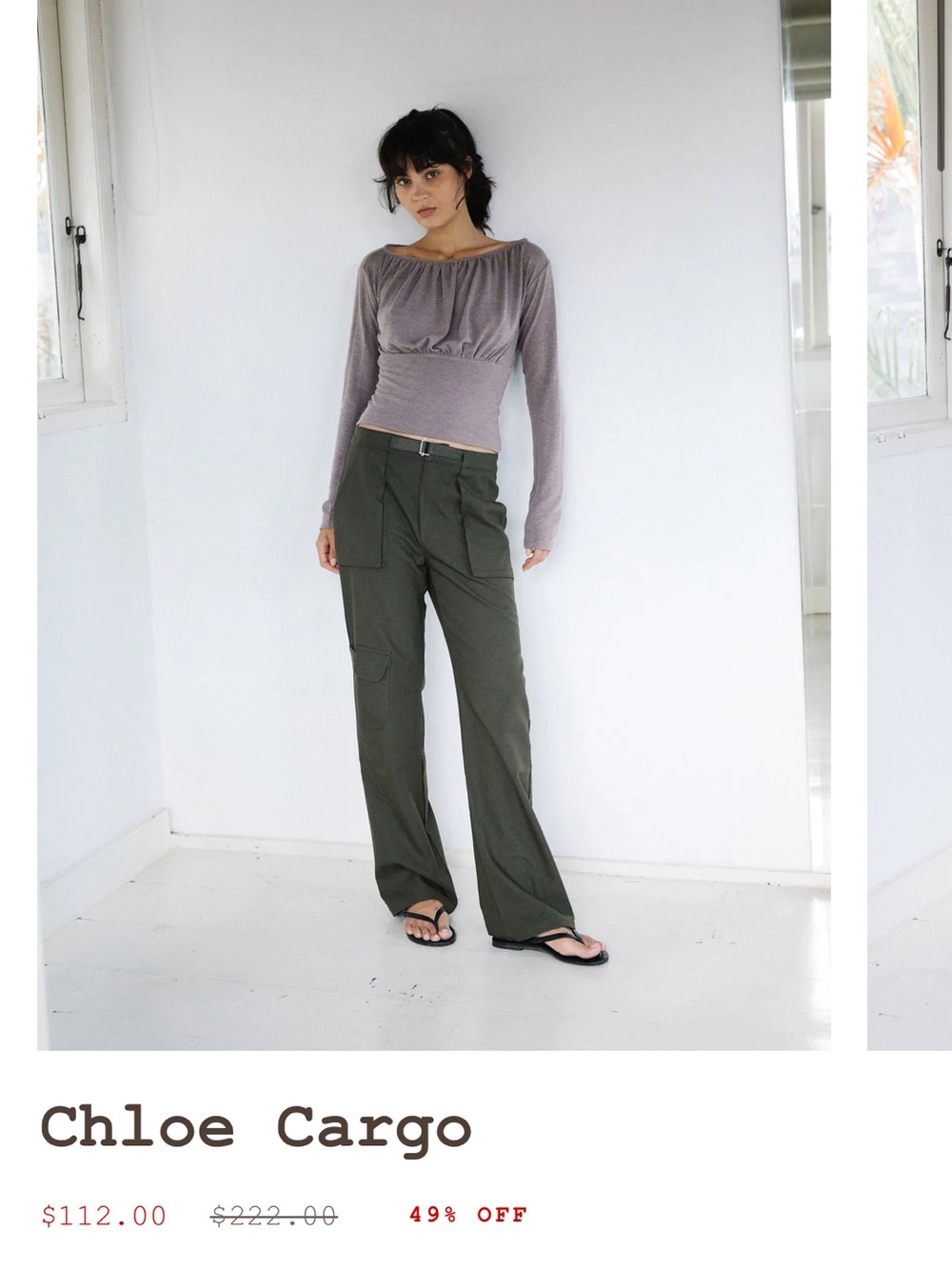 Chloe Wide-Leg Cargo Pants in Olive